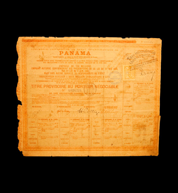 Bono francés de la Compagnie Universelle du Canal Interocéanique de Panama